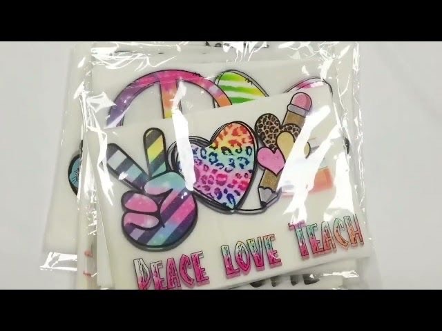 Peace Love Teach Rainbow Heat Transfer Pack
