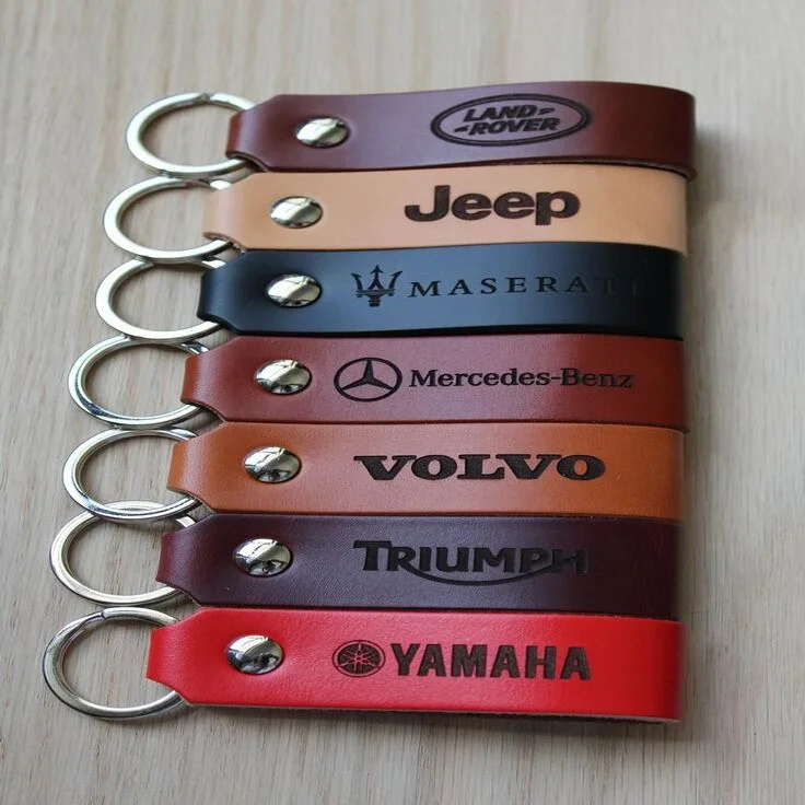Executive Leather Loop Keychains
