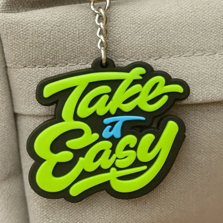 Premium Neon Vibrant Rubber Keychain