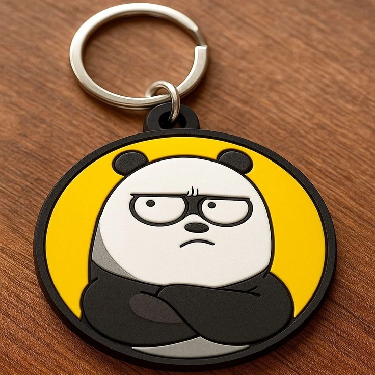 Angry Panda PVC Keychain