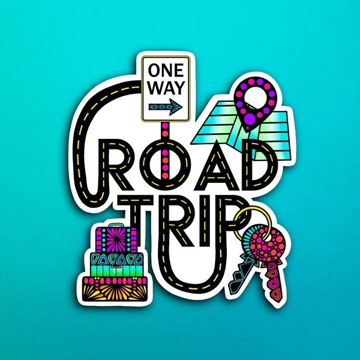 "Road Trip" Adventure Die-Cut Sticker