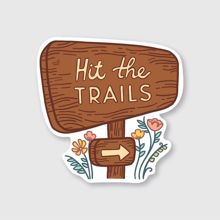 "Hit the Trails" Adventure Die-Cut Sticker