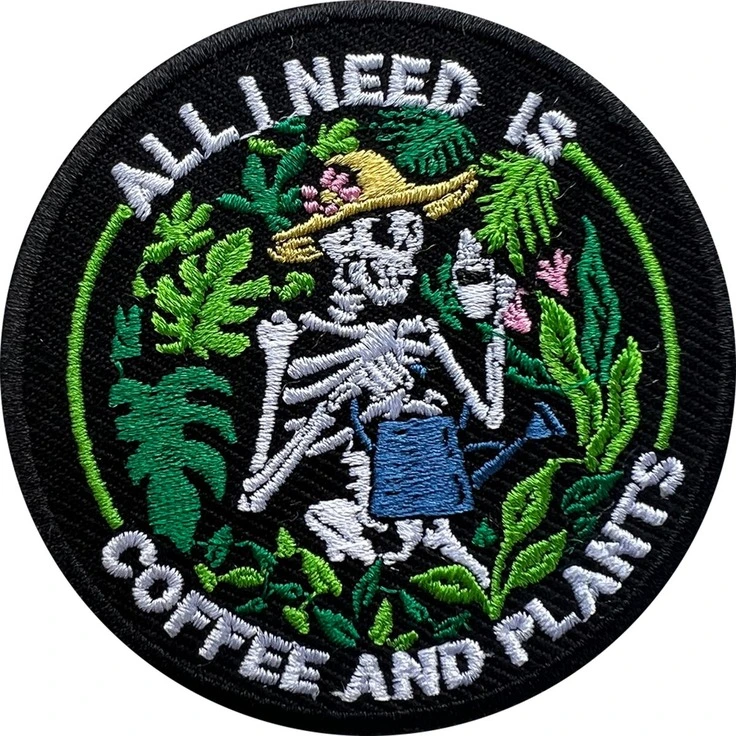 Gardening Skeleton Premium Embroidered Patch