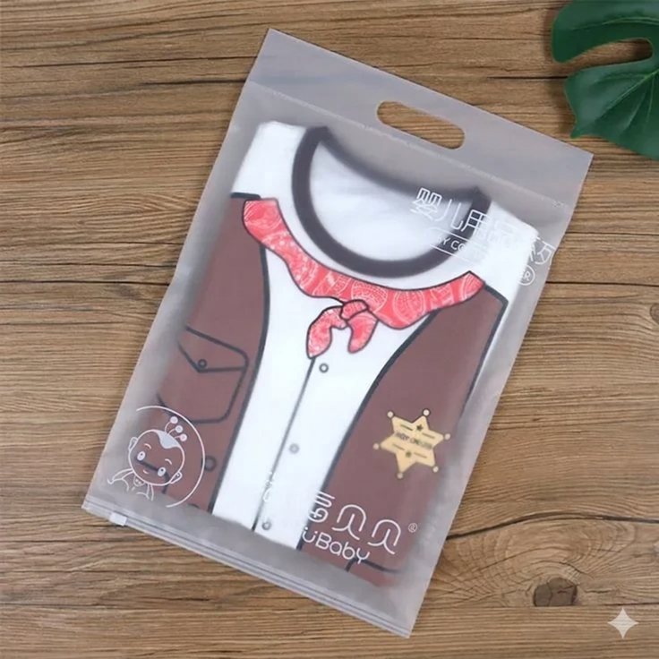Frosted Die-Cut Handle Poly Bag